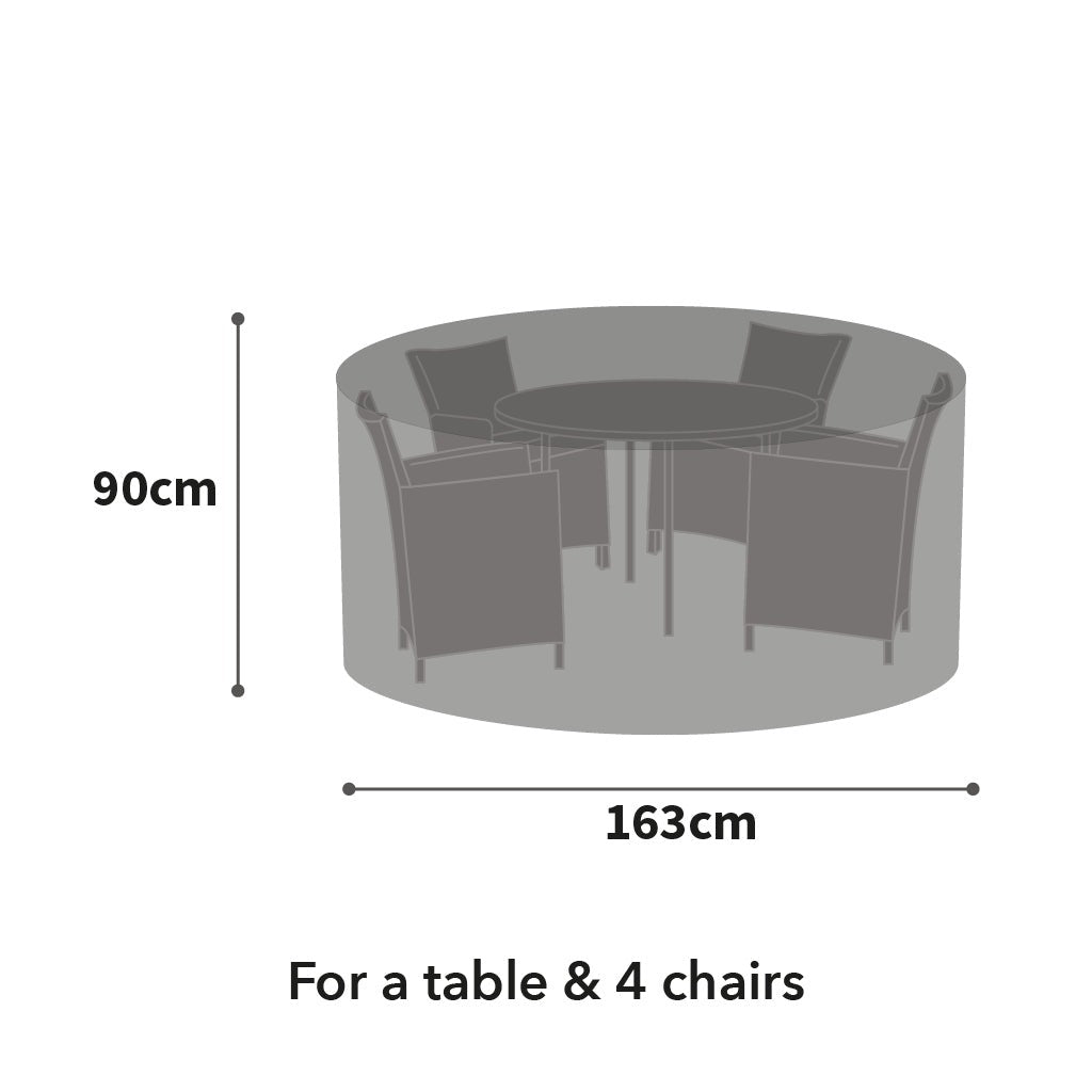 Allweather Round Patio Set Cover 4 Seat, Charcoal Garden Cover Store