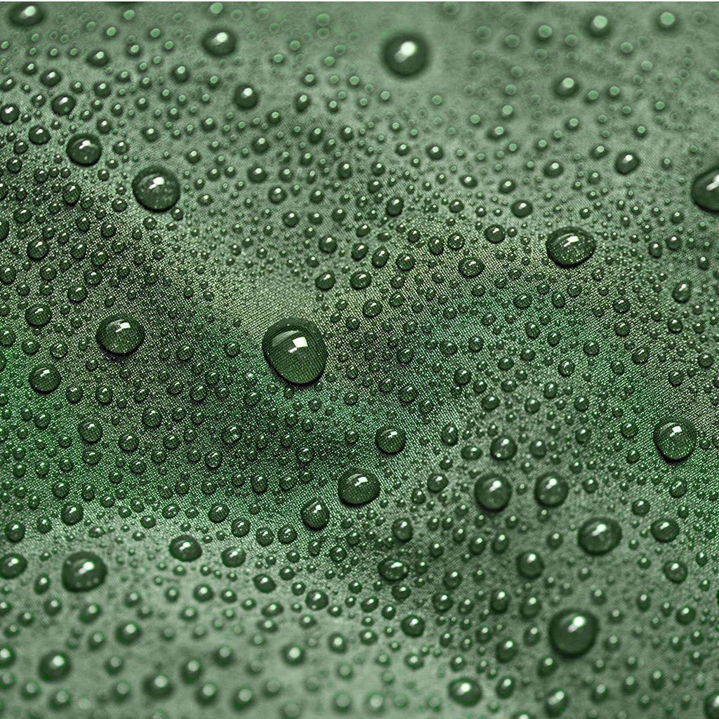 Protector 6000 Sun Lounger Cover - Dark Green- up close with raindrops