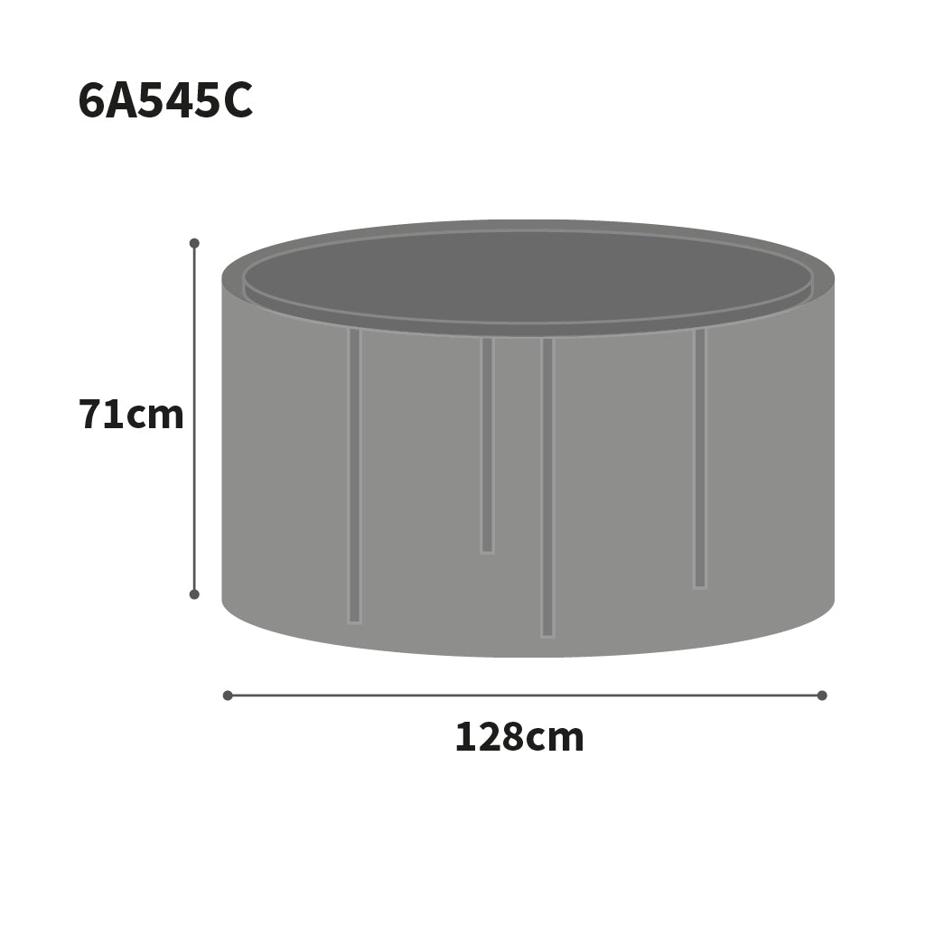 Bosmere All-Weather Circular Table Cover - 4/6 Seat Black - product dimensions