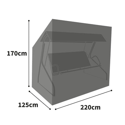 All-weather Hammock Cover  - 3 Seat Black - Product Dimensions