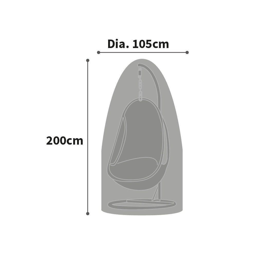 All-weather Protector Hanging Chair Cover- Green/Black - product dimensions