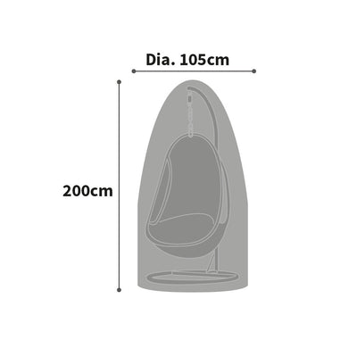 All-weather Protector Hanging Chair Cover- Green/Black - product dimensions