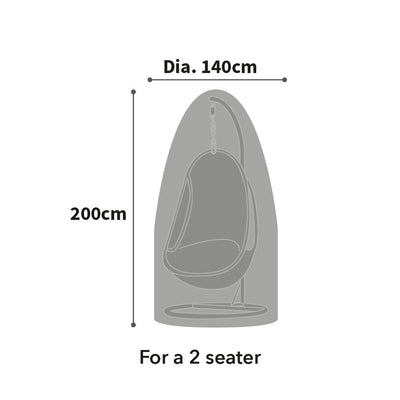 All-weather Double Hanging Chair Cover - Green/Black - product dimensions