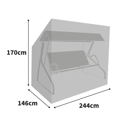 All-weather Hammock Cover - 3/4 Seat Charcoal - Product Dimensions