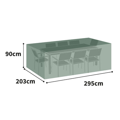 All-weather Rectangular Patio Set Cover - 8 Seat, Green Product dimensions