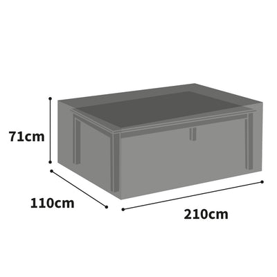 All-weather Rectangular Table Cover - Charcoal - Product Dimensions