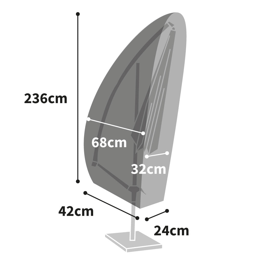 All-weather - Cantilever Cover - Charcoal - product dimensions 