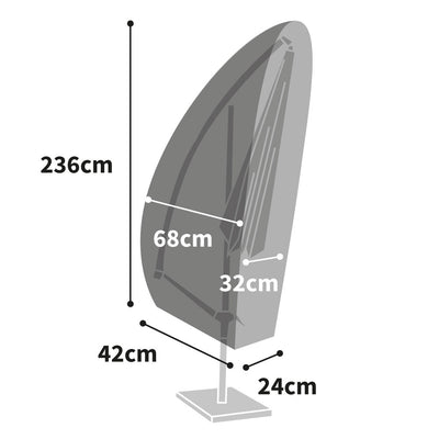 All-weather - Cantilever Cover - Charcoal - product dimensions 