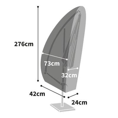 All-weather Cantilever Cover- Charcoal - Product Dimensions