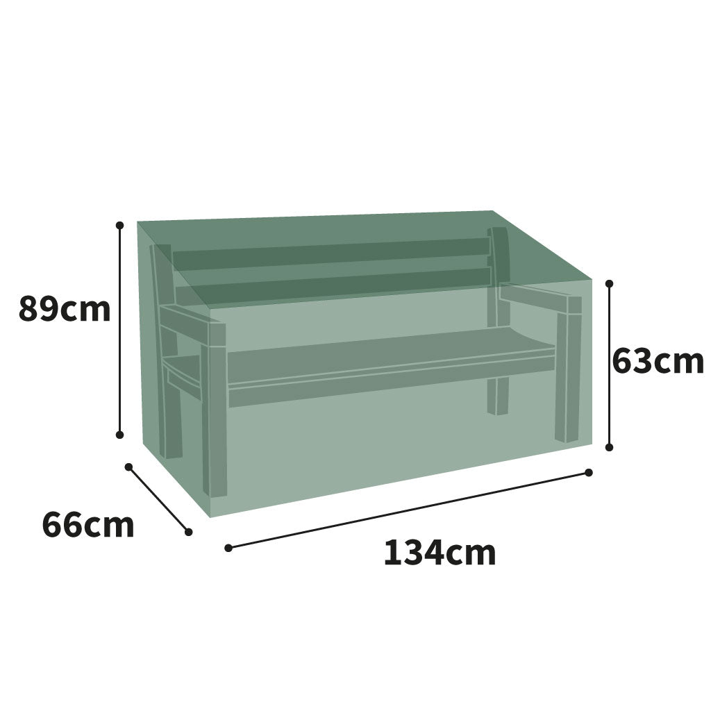 All-weather Bench Cover - 2 Seat, Green - Product dimensions
