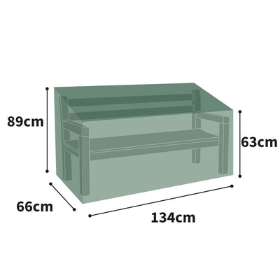All-weather Bench Cover - 2 Seat, Green - Product dimensions