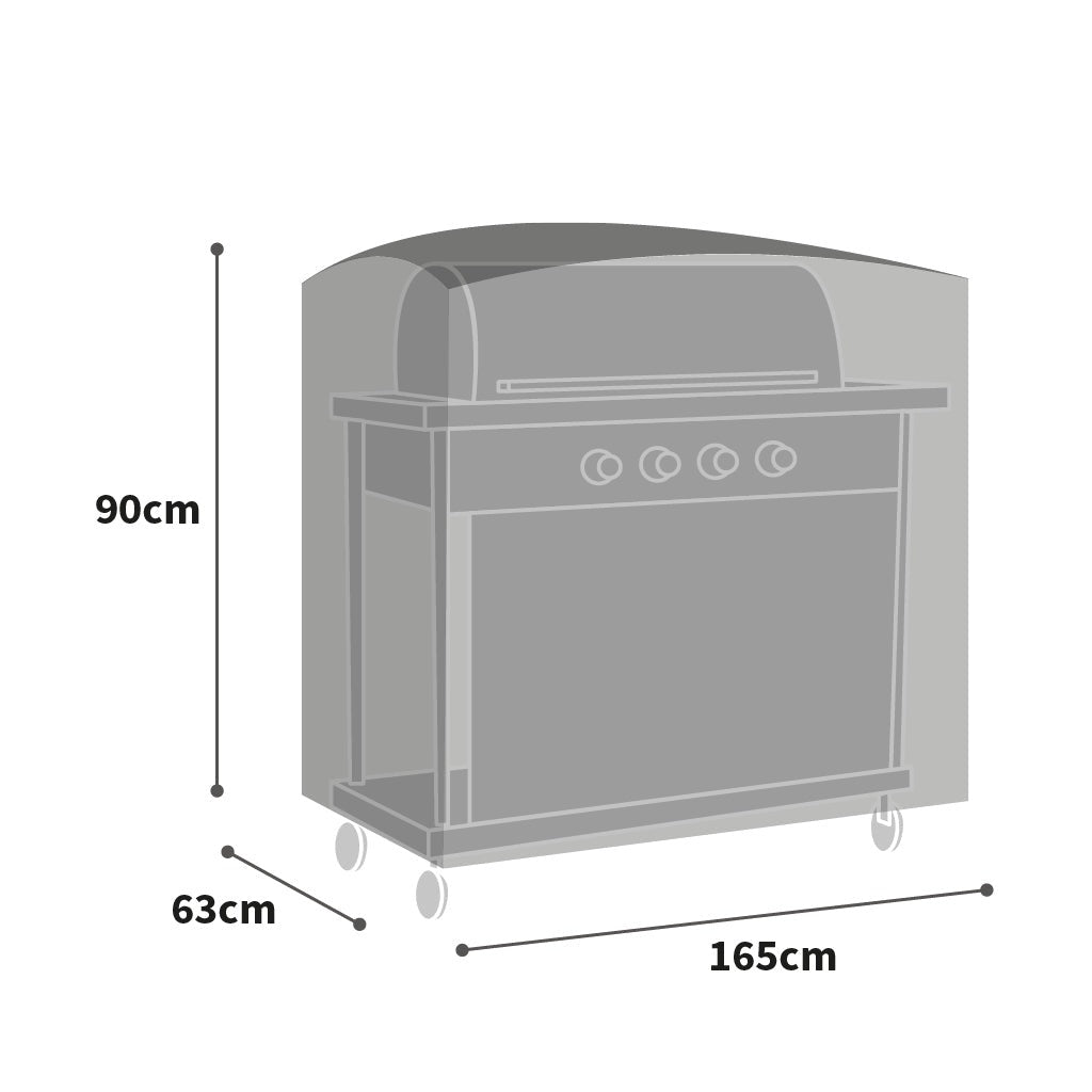 All-weather BBQ Grill Cover - Large , Charcoal - Product dimensions