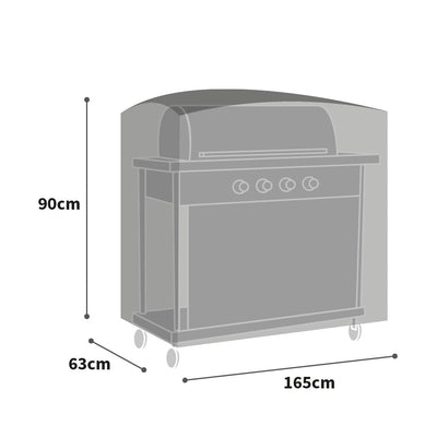 All-weather BBQ Grill Cover - Large , Charcoal - Product dimensions