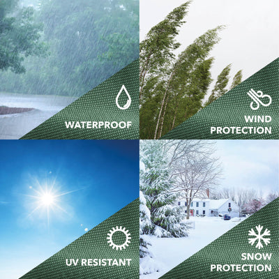 All-weather Bench Cover - 2 Seat, Green - USPs: waterproof, wind proof, uv resistant, snow protection