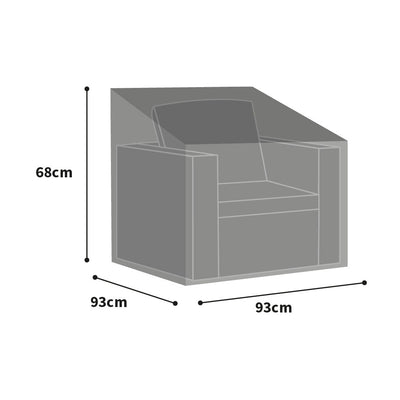 All-weather - Armchair Cover - Large, Charcoal - product dimensions 