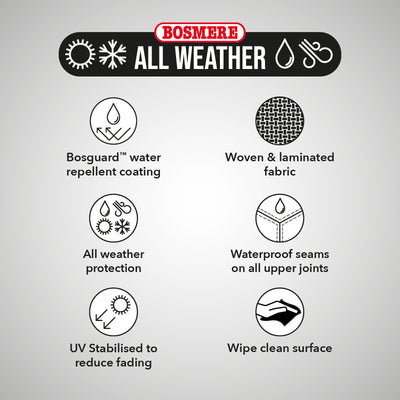 Bosmere | 1.8m Washing Line Cover | Black - USPS: water repellent coating, durable fabric, waterproof joints, UV stabilised, Wipe clean surface