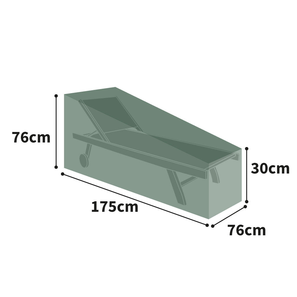 Protector 6000 Sun Lounger Cover - Dark Green- product dimensions