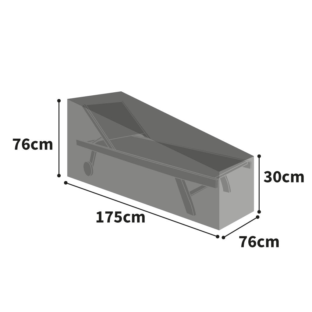 Protector 6000 Sun Lounger Cover - Storm Black- dimensions