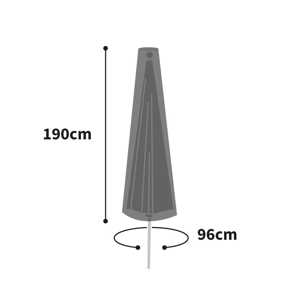 Protector 6000 Extra Large Parasol Cover + Zip - Storm Black