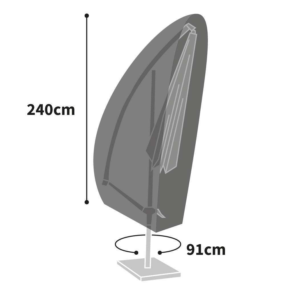 Protector 6000 Cantilever Cover - Storm Black- product dimensions
