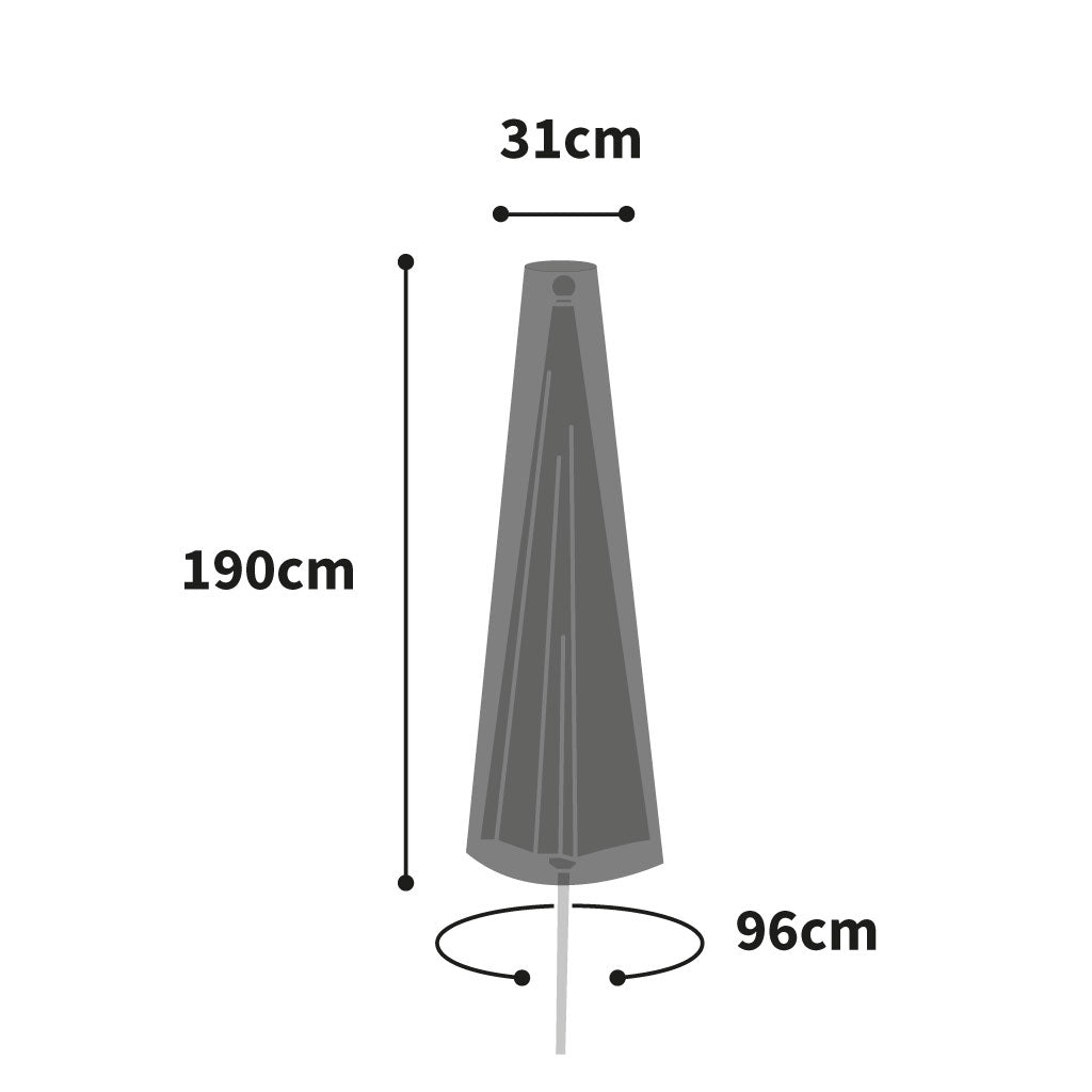 Protector 5000 Extra Large Parasol Cover + Zip - Storm Black