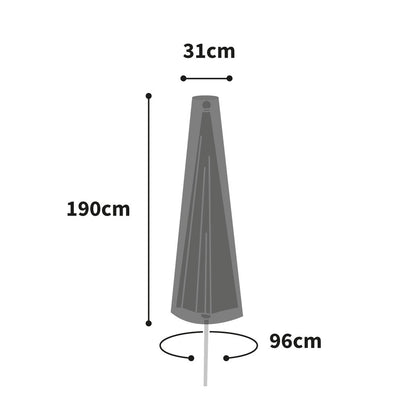 Protector 5000 Extra Large Parasol Cover + Zip - Storm Black