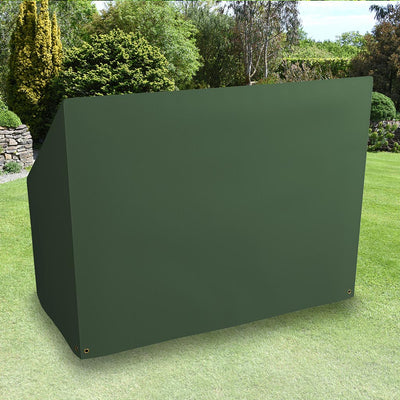 All-weather Hammock Cover  - 2 Seat Charcoal - placed in a garden on grass with plants behind 